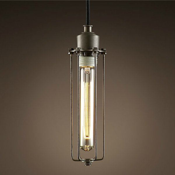 Подвесной светильник Loft Industrial Edison Cage Vetrical Momo Черный Подвесной светильник Loft Industrial Edison Cage Vetrical Momo Черный в Орле | Loft Concept