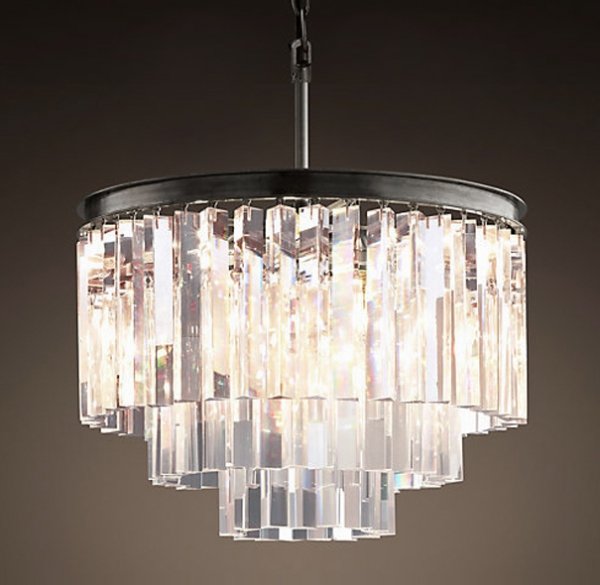 Люстра RH 1920s Odeon Clear Glass Fringe Chandelier - 3 rings Черный Люстра RH 1920s Odeon Clear Glass Fringe Chandelier - 3 rings Черный в Орле | Loft Concept
