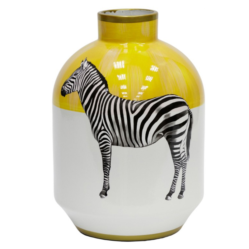 Ваза Zebra Vase white and yellow Белый Желтый Черный Золотой Ваза Zebra Vase white and yellow Белый Желтый Черный Золотой в Орле | Loft Concept