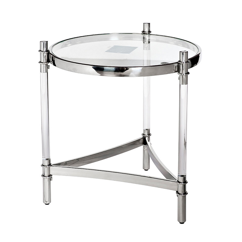 Приставной стол Octavio Side Table Прозрачный Хром Приставной стол Octavio Side Table Прозрачный Хром в Орле | Loft Concept