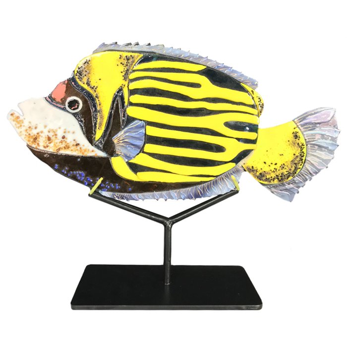 Статуэтка на подставке Yellow Fish Желтый Черный Статуэтка на подставке Yellow Fish Желтый Черный в Орле | Loft Concept