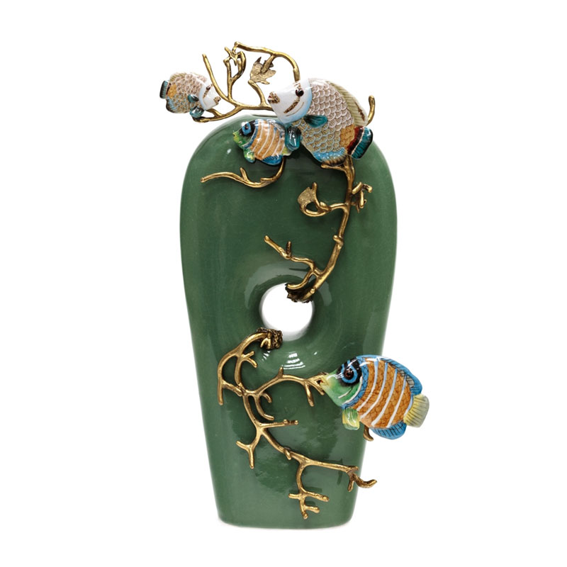 Ваза Colored Fish Vase green Бронза Зеленый Ваза Colored Fish Vase green Бронза Зеленый в Орле | Loft Concept