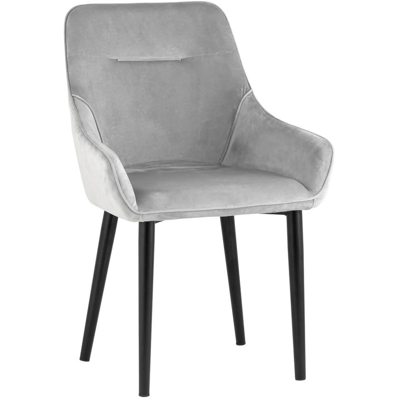 Стул Joan Chair Светло-Серый Велюр Серый Черный Стул Joan Chair Светло-Серый Велюр Серый Черный в Орле | Loft Concept