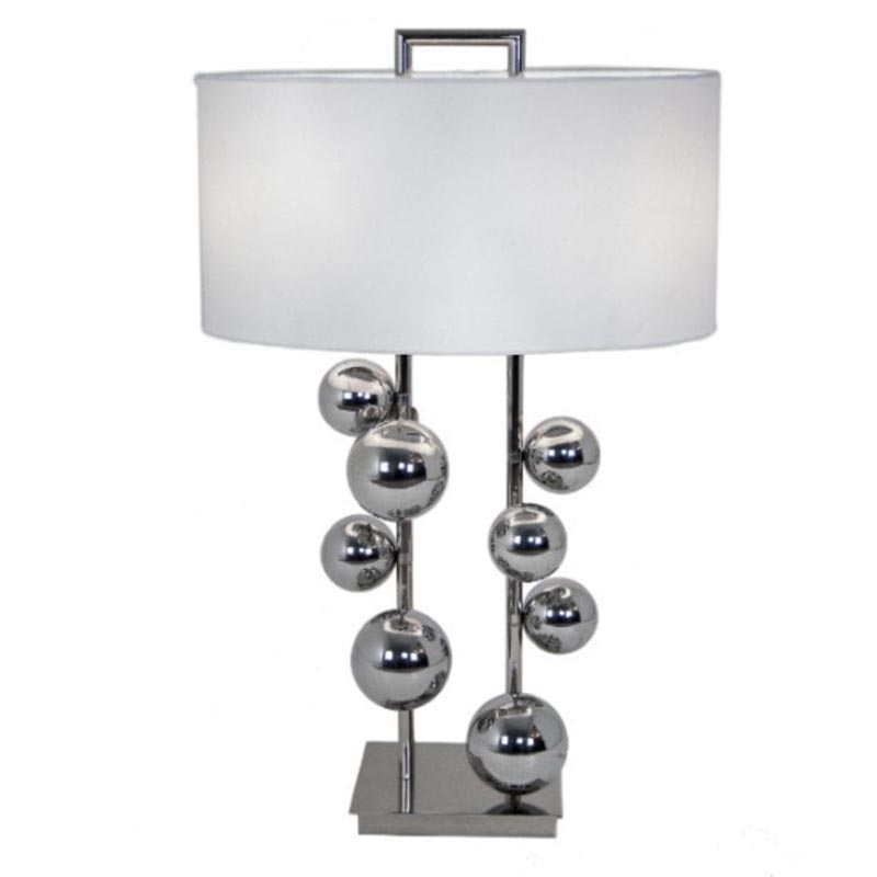 Настольная лампа Chrome Bubbles white lampshade Темный хром Настольная лампа Chrome Bubbles white lampshade Темный хром в Орле | Loft Concept