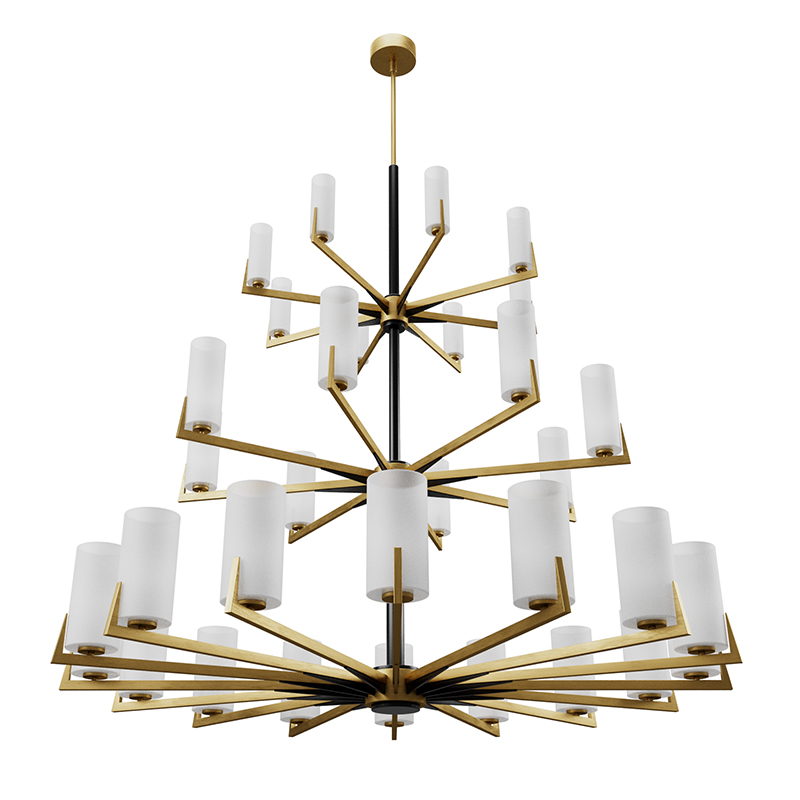 Большая люстра из латуни Brass Candle Латунь Белый Черный Большая люстра из латуни Brass Candle Латунь Белый Черный в Орле | Loft Concept
