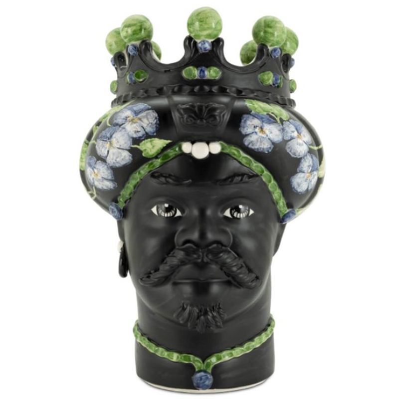 Ваза VASE MORO MAN CROWN VIOLET Черный Зеленый Фиолетовый Ваза VASE MORO MAN CROWN VIOLET Черный Зеленый Фиолетовый в Орле | Loft Concept