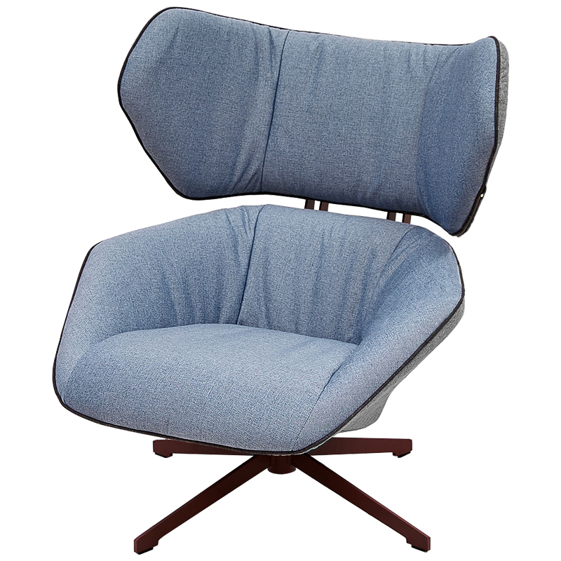 Вращающееся кресло с двухцветной обивкой Wilder Armchair голубой и серый Голубой Серый Коричневый Вращающееся кресло с двухцветной обивкой Wilder Armchair голубой и серый Голубой Серый Коричневый в Орле | Loft Concept