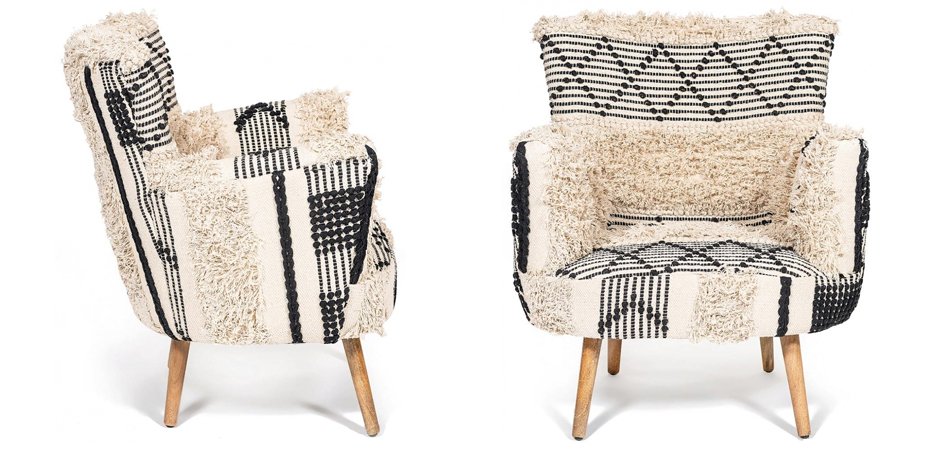 Кресло KELIM Pattern black and white Chair Кресло KELIM Pattern black and white Chair - Loft-Concept в Орле