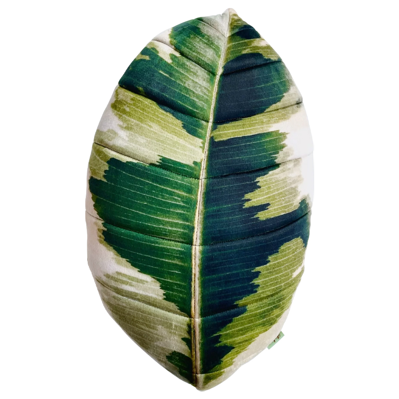 Декоративная подушка Botanical Cushion Ficus Elastica Зеленый Салатовый Белый Декоративная подушка Botanical Cushion Ficus Elastica Зеленый Салатовый Белый в Орле | Loft Concept