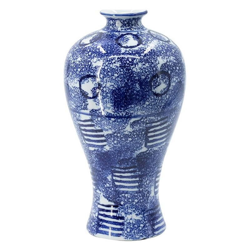 Ваза из фарфора сине-белого цвета Blue & White Ornament Белый Синий Ваза из фарфора сине-белого цвета Blue & White Ornament Белый Синий в Орле | Loft Concept