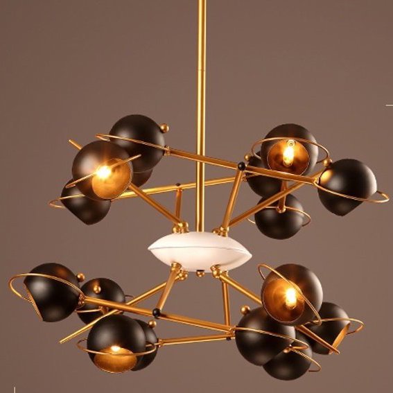 Люстра Oscar Torlasco pending lamp 60S Черный Люстра Oscar Torlasco pending lamp 60S Черный в Орле | Loft Concept