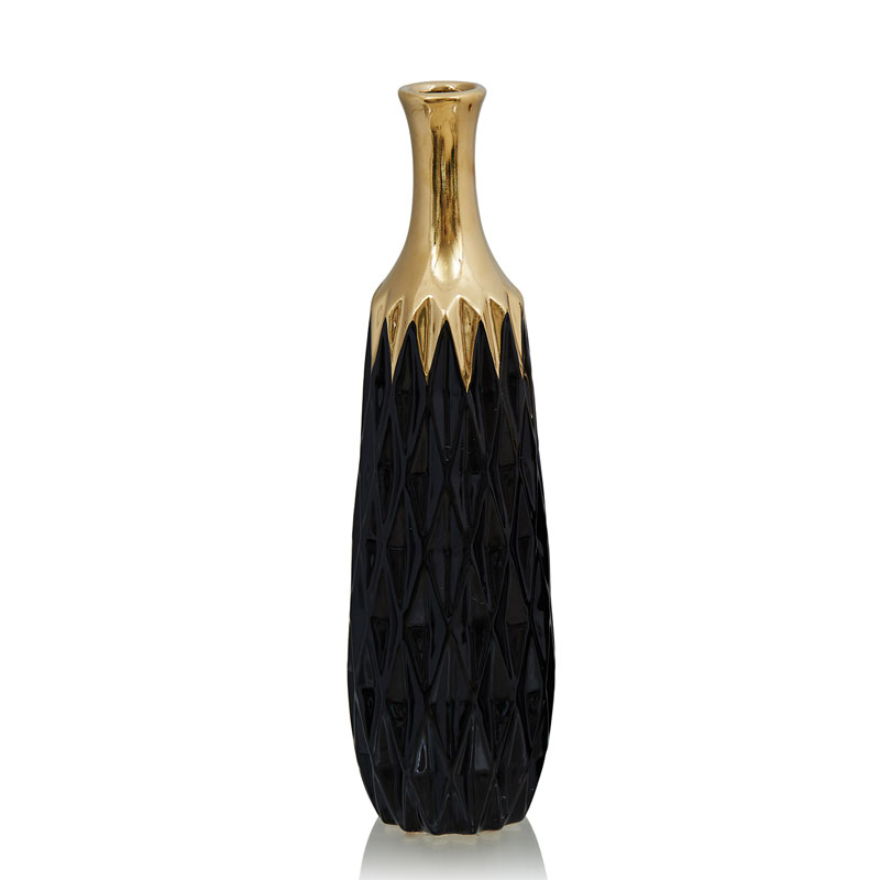 Ваза Gold Neck Vase Глянцевое золото Черный Ваза Gold Neck Vase Глянцевое золото Черный в Орле | Loft Concept