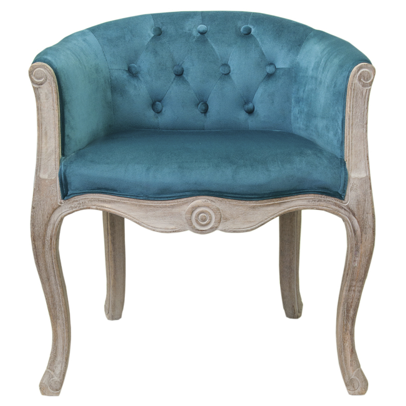 Кресло низкое в стиле прованс Louis French Armchair blue velour Бирюзовый Бежевый Кресло низкое в стиле прованс Louis French Armchair blue velour Бирюзовый Бежевый в Орле | Loft Concept