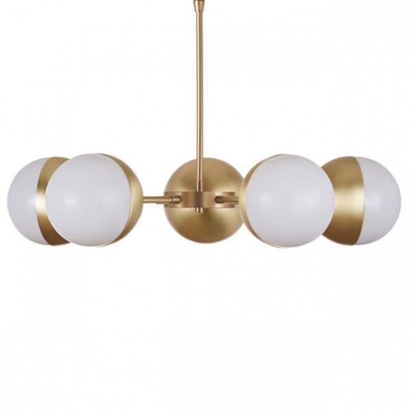 Подвесной светильник Copper Light Chandelier 5 Белый Латунь Подвесной светильник Copper Light Chandelier 5 Белый Латунь в Орле | Loft Concept