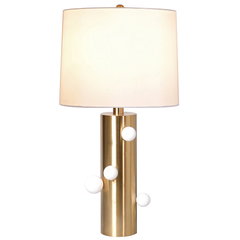 Настольная лампа с абажуром Cantrell Table Lamp White Золотой Белый Бежевый Настольная лампа с абажуром Cantrell Table Lamp White Золотой Белый Бежевый в Орле | Loft Concept