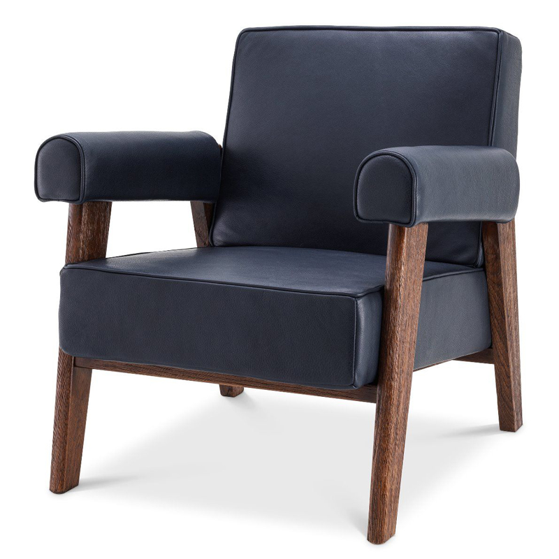 Кресло Eichholtz Chair Milo Коричневый Темно-синий Кресло Eichholtz Chair Milo Коричневый Темно-синий в Орле | Loft Concept