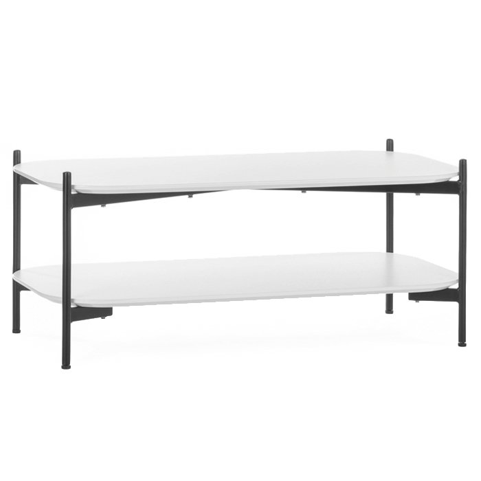 Кофейный стол two shelves WHITE Черный матовый Белый Кофейный стол two shelves WHITE Черный матовый Белый в Орле | Loft Concept