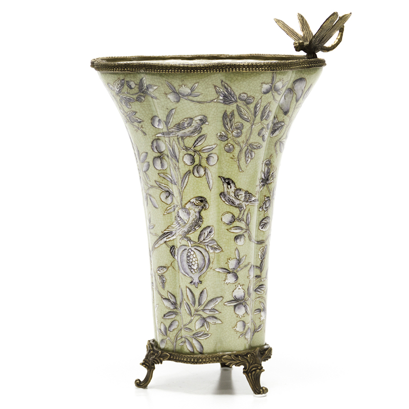 Ваза Pomegranate Vase Золотой Прозрачный зеленый Ваза Pomegranate Vase Золотой Прозрачный зеленый в Орле | Loft Concept