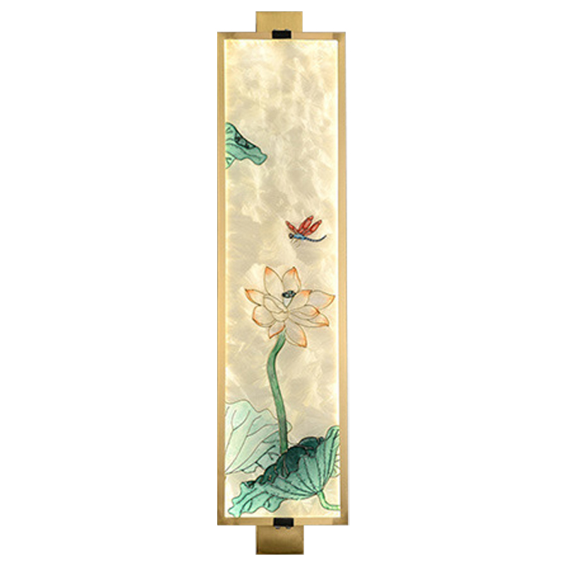 Настенный светильник Lotus Flower and Dragonfly Oriental Scenes Wall Lamp Золотой Бежевый Мульти Настенный светильник Lotus Flower and Dragonfly Oriental Scenes Wall Lamp Золотой Бежевый Мульти в Орле | Loft Concept
