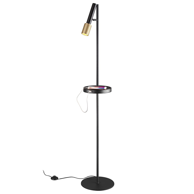 Торшер Eneko Floor Lamp Черный Золотой Торшер Eneko Floor Lamp Черный Золотой в Орле | Loft Concept