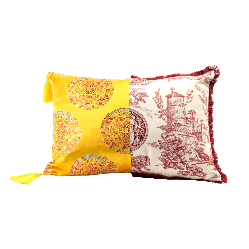 Подушка Hybrid Cushion Ottavia Белый Красный Желтый в Орле | Loft Concept 