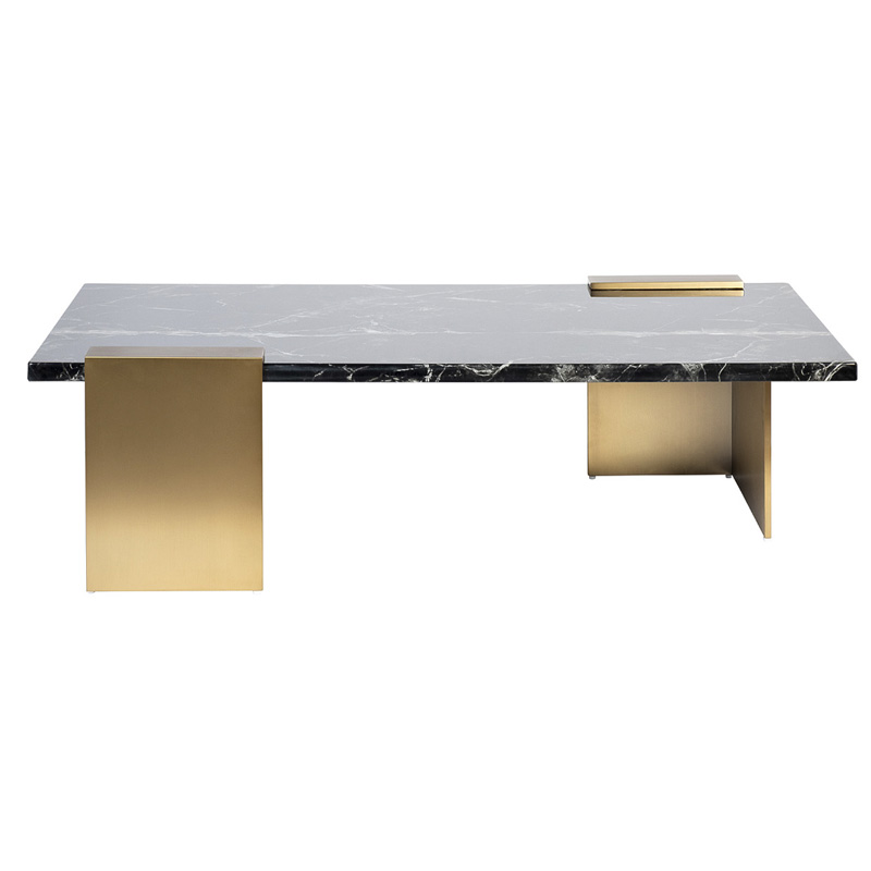 Кофейный стол tormund Coffee Table матовое золото Черный Мрамор Nero Кофейный стол tormund Coffee Table матовое золото Черный Мрамор Nero в Орле | Loft Concept