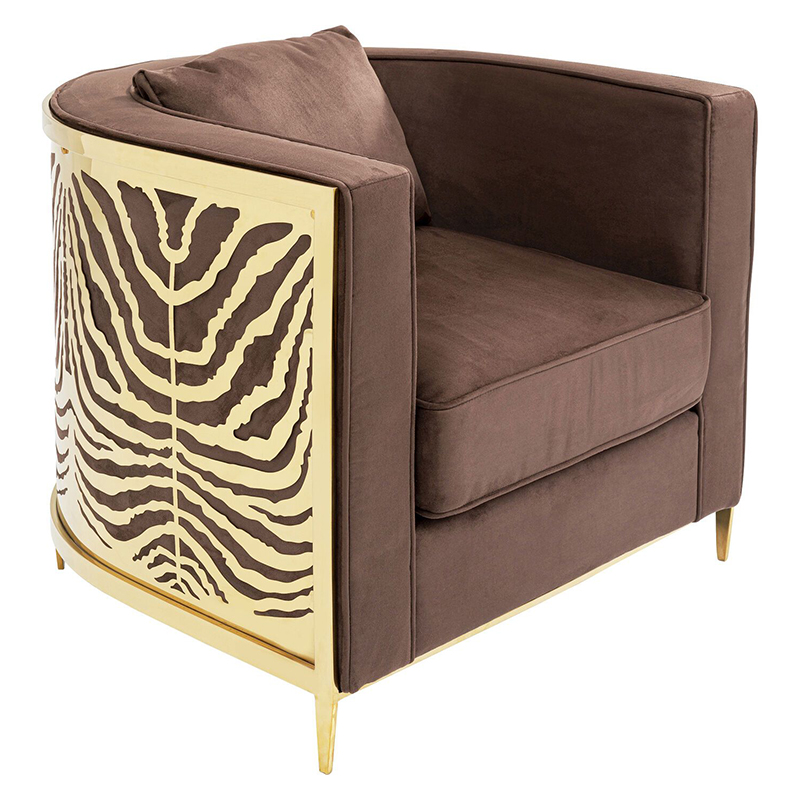 Дизайнерское кресло Velvet Ice Breaker Armchair Коричневый Золотой Дизайнерское кресло Velvet Ice Breaker Armchair Коричневый Золотой в Орле | Loft Concept