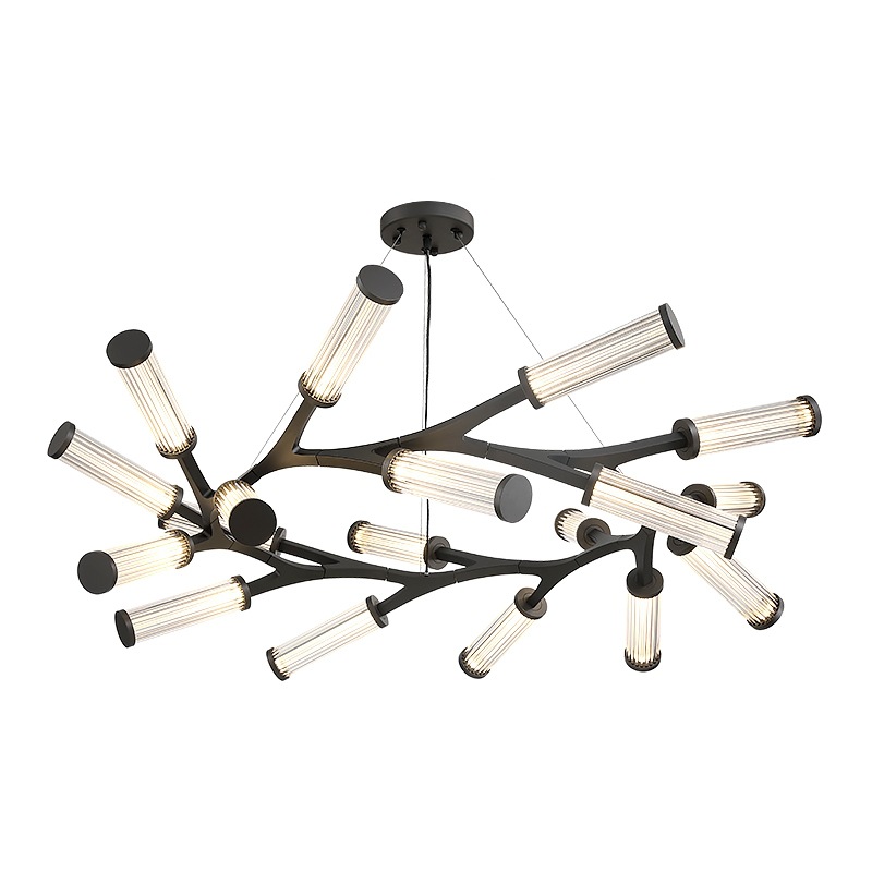 Люстра Cylinder Branches Chandelier Ring Black Черный Прозрачный Люстра Cylinder Branches Chandelier Ring Black Черный Прозрачный в Орле | Loft Concept