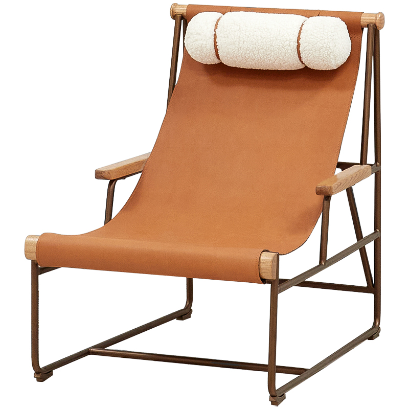 Кресло на металлическом каркасе Favreau Armchair Коричневый Белый Древесина Кресло на металлическом каркасе Favreau Armchair Коричневый Белый Древесина в Орле | Loft Concept