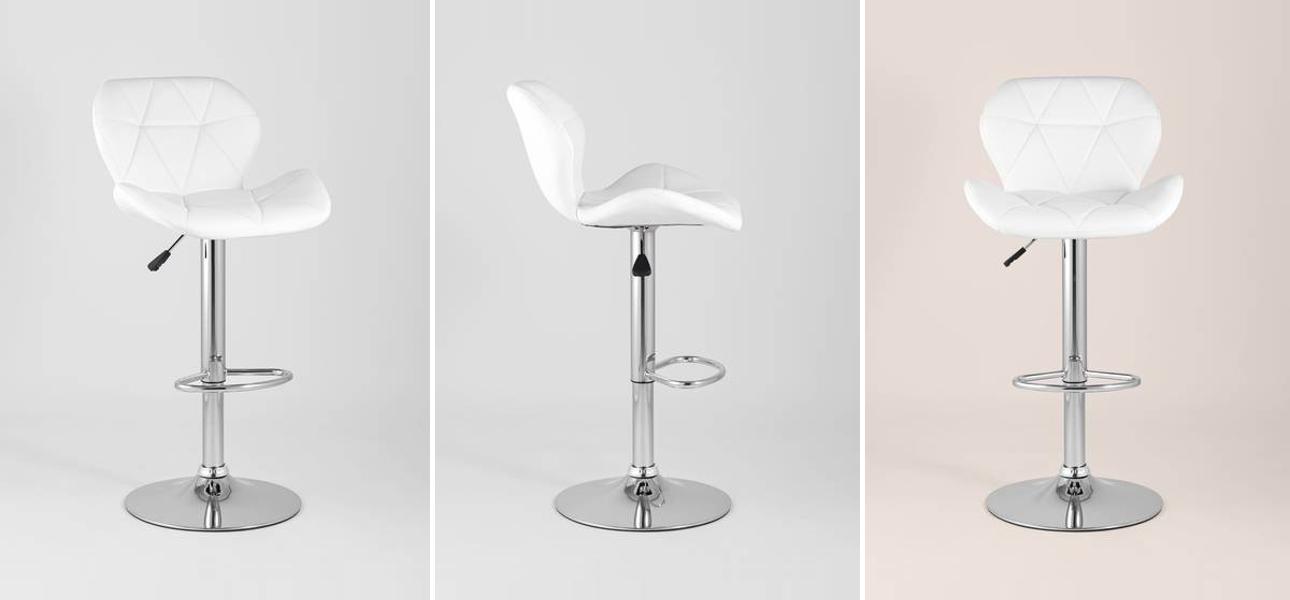 Барный Стул Jeroen Chair Белая Экокожа - фото