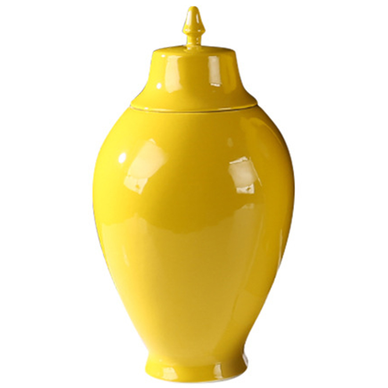 Ваза с крышкой Ceramic Yellow Vase Желтый Ваза с крышкой Ceramic Yellow Vase Желтый в Орле | Loft Concept