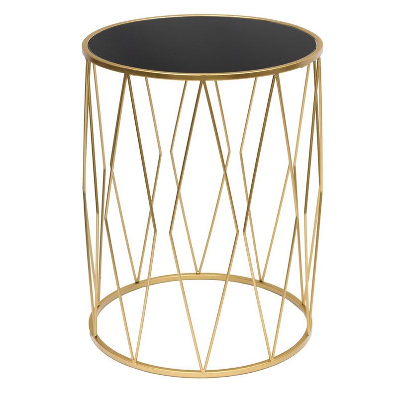 Приставной стол Geometric Interior Table черное стекло Золотой Черный Приставной стол Geometric Interior Table черное стекло Золотой Черный в Орле | Loft Concept