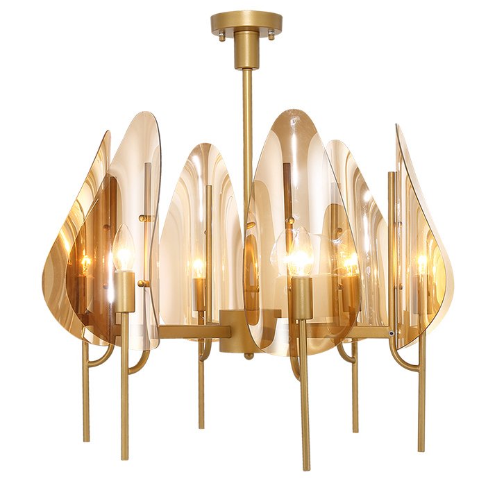 Люстра Chandelier Max Ingrand Fontana Arte Amber glass Золотой Янтарь (Amber) Люстра Chandelier Max Ingrand Fontana Arte Amber glass Золотой Янтарь (Amber) в Орле | Loft Concept