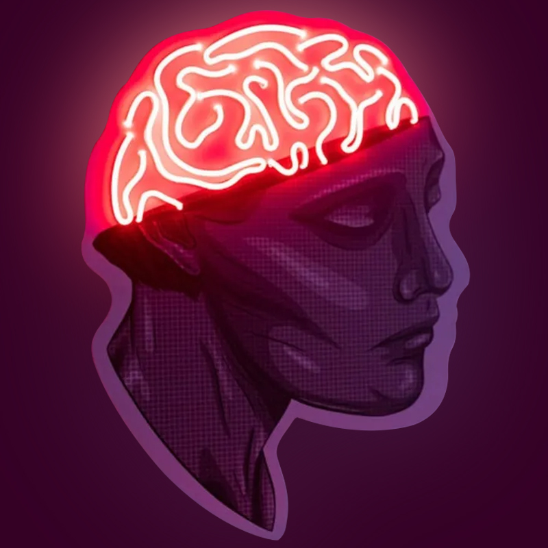 Неоновая настенная лампа Neon Brain Wall Lamp Фиолетовый Красный Неоновая настенная лампа Neon Brain Wall Lamp Фиолетовый Красный в Орле | Loft Concept