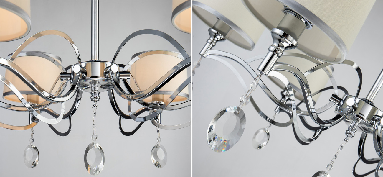 Люстра цвета хром с хрустальным декором DAYODORE D84 см - фото