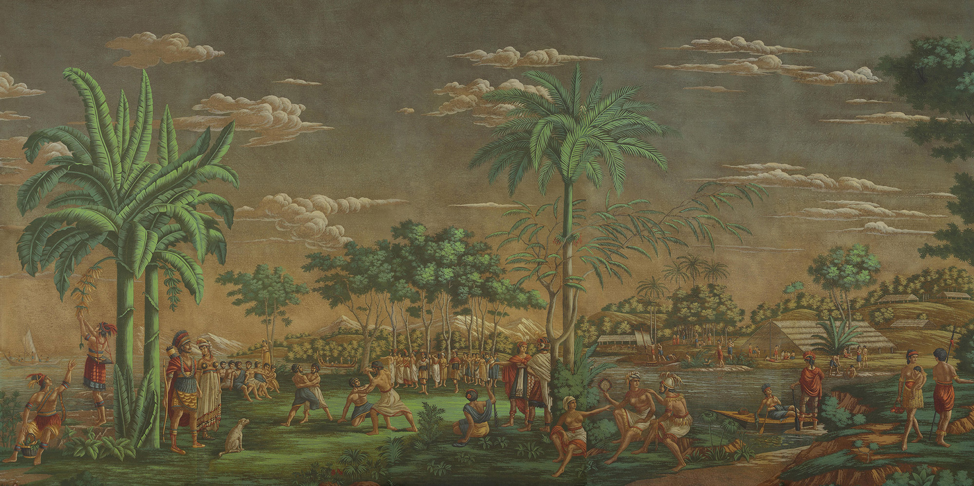 Обои ручная роспись Les Sauvages de la Mer Pacifique Paille on antique scenic Xuan paper Обои ручная роспись Les Sauvages de la Mer Pacifique Paille on antique scenic Xuan paper - постер Loft-Concept в Орле