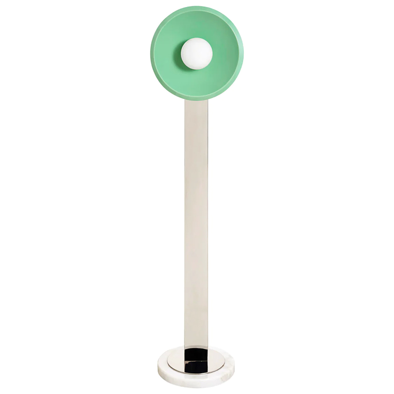 Торшер PEGGY FLOOR LAMP Бирюзовый Зеленый шалфей Белый Мрамор Bianco Никель в Орле | Loft Concept 