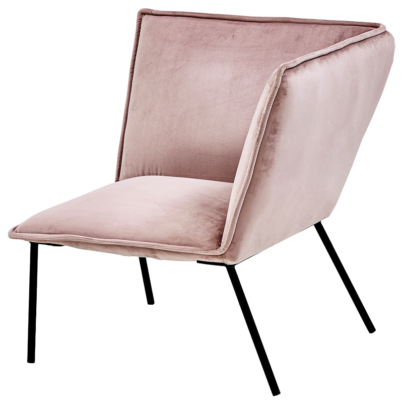 Кресло Corner Armchair pink Розовый пастельный Черный Кресло Corner Armchair pink Розовый пастельный Черный в Орле | Loft Concept