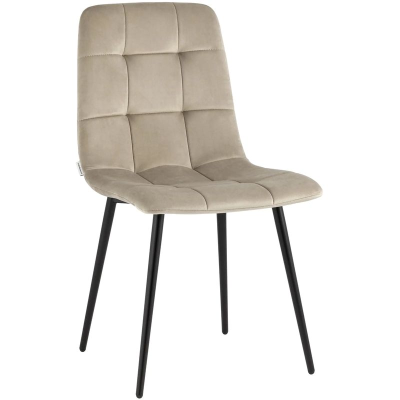 Стул NANCY Chair Светло-Бежевый Велюр Бежевый Черный Стул NANCY Chair Светло-Бежевый Велюр Бежевый Черный в Орле | Loft Concept