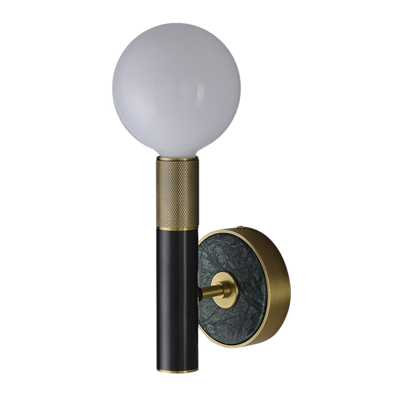 Бра Frode Wall lamp Латунь Белое матовое стекло Черный Бра Frode Wall lamp Латунь Белое матовое стекло Черный в Орле | Loft Concept