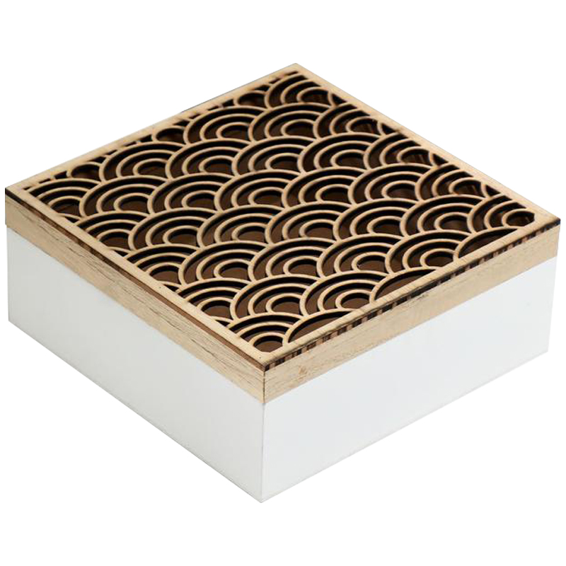 Шкатулка Scales Pattern Box Древесина Белый Шкатулка Scales Pattern Box Древесина Белый в Орле | Loft Concept