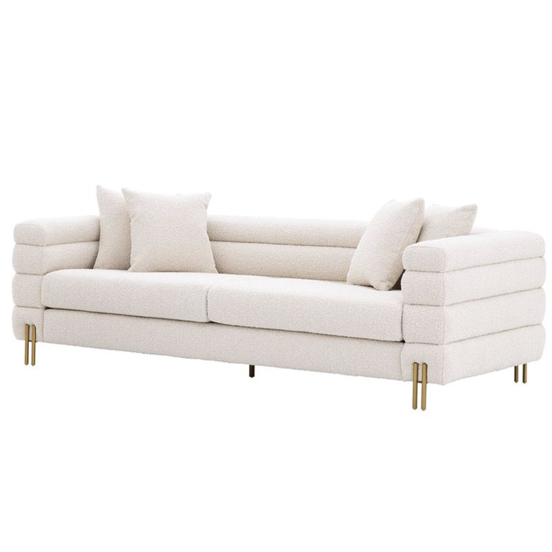 Диван Sofa York boucle cream Кремовый Латунь Диван Sofa York boucle cream Кремовый Латунь в Орле | Loft Concept