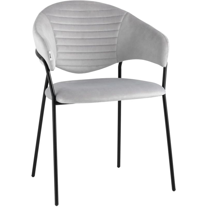 Стул Alexis Chair Светло-Серый Велюр Светло-серый Черный Стул Alexis Chair Светло-Серый Велюр Светло-серый Черный в Орле | Loft Concept