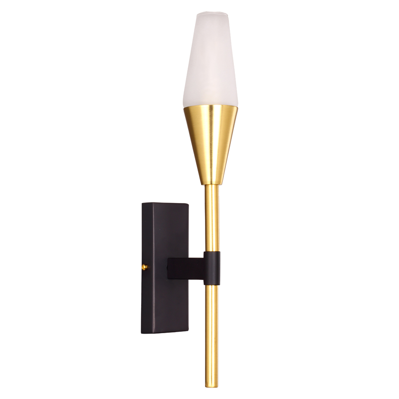 Бра Paulette Sconce Латунь Серый Белое матовое стекло Бра Paulette Sconce Латунь Серый Белое матовое стекло в Орле | Loft Concept