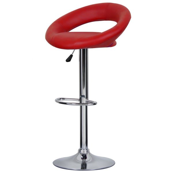 Барный стул Ring Dark Red Хром Красный Барный стул Ring Dark Red Хром Красный в Орле | Loft Concept