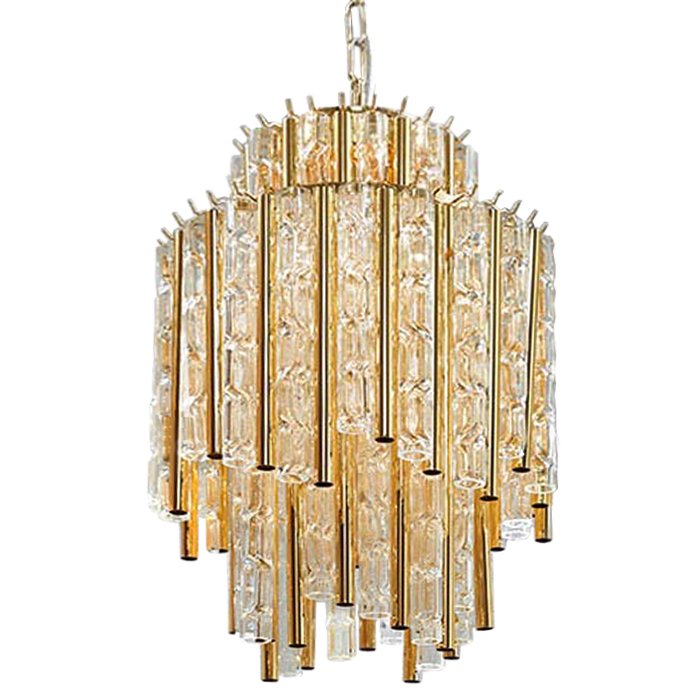Люстра Chandelier Gigi Gold Глянцевое золото Прозрачное Стекло Люстра Chandelier Gigi Gold Глянцевое золото Прозрачное Стекло в Орле | Loft Concept