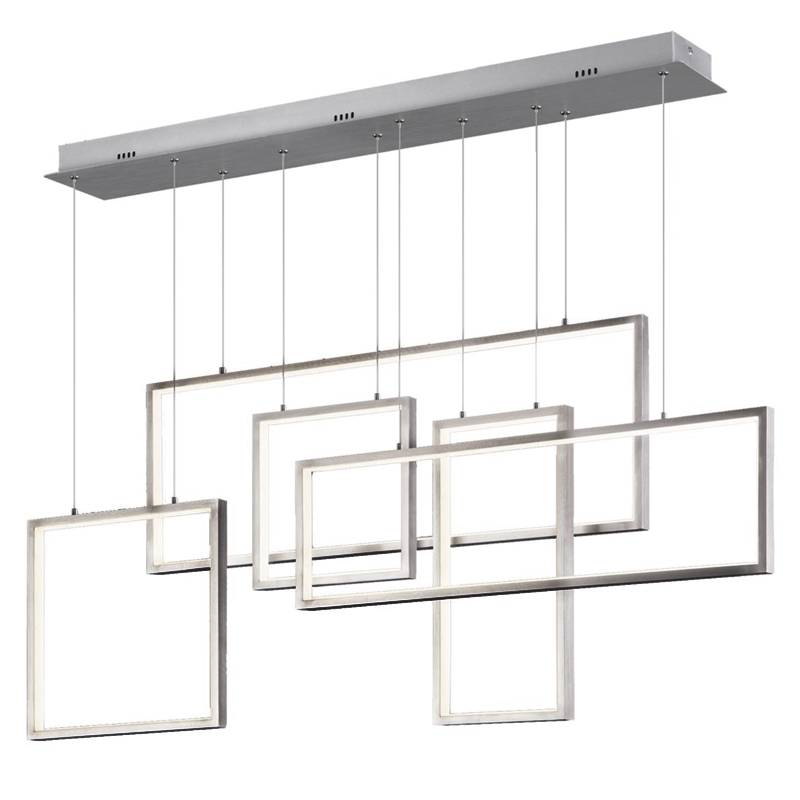 Люстра Rectangle Geometry Chandelier Nickel 5 Никель Сатин Люстра Rectangle Geometry Chandelier Nickel 5 Никель Сатин в Орле | Loft Concept