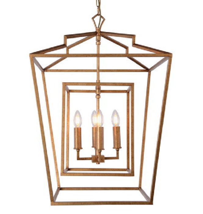 Подвесные светильники Darlana Lantern Chandelier Золотой Подвесные светильники Darlana Lantern Chandelier Золотой в Орле | Loft Concept