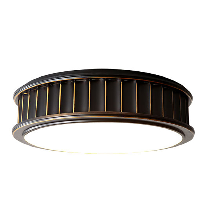 Потолочный светильник Drum Ceiling Lamp Темная бронза Белый Латунь Потолочный светильник Drum Ceiling Lamp Темная бронза Белый Латунь в Орле | Loft Concept