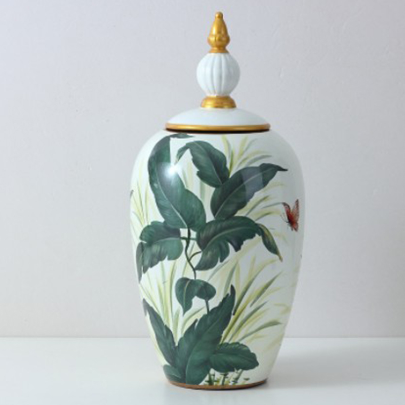 Ваза Vase Aina M Зеленый Белый Золотой Ваза Vase Aina M Зеленый Белый Золотой в Орле | Loft Concept